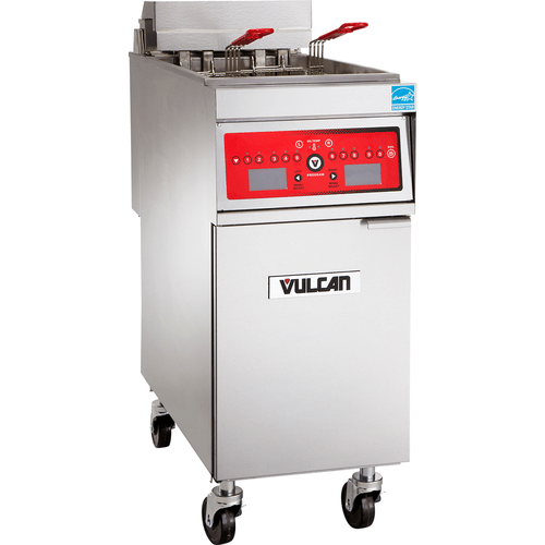 Vulcan Canada Countertop Equipment Each Vulcan 1ER50A 50 lb. Electric Floor Fryer with Analog Controls - 208V, 3 Phase, 17 kW