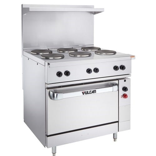 Vulcan Commercial Restaurant Ranges Each Vulcan EV36S-6FP208 Electric Range - 36 in, Stainless Steel | Denson CFE