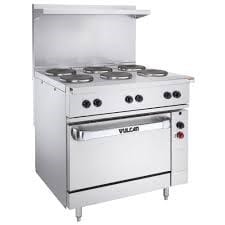 Vulcan Commercial Restaurant Ranges Each Vulcan EV36S-6FP240 36" EV Series Electric Range with (6) French Hot Plates, 240v/1ph/3ph | Denson CFE