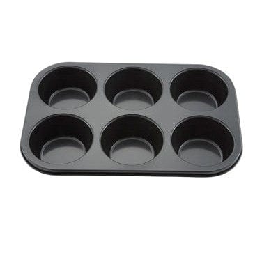 Winco Bakeware Each Winco AMF-6NS 6 Cup Carbon Steel Non-Stick Jumbo Muffin Pan