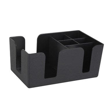 Winco Bar Supplies Each / Black Winco BC-6 Black Plastic Bar Caddy with Six Compartments for Organised Efficiency | Denson CFE