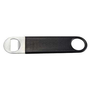 Winco Bar Supplies Each / Black Winco CO-301PK Flat Stainless Steel Bottle Opener with Black PVC Coating 7 inches | Denson CFE