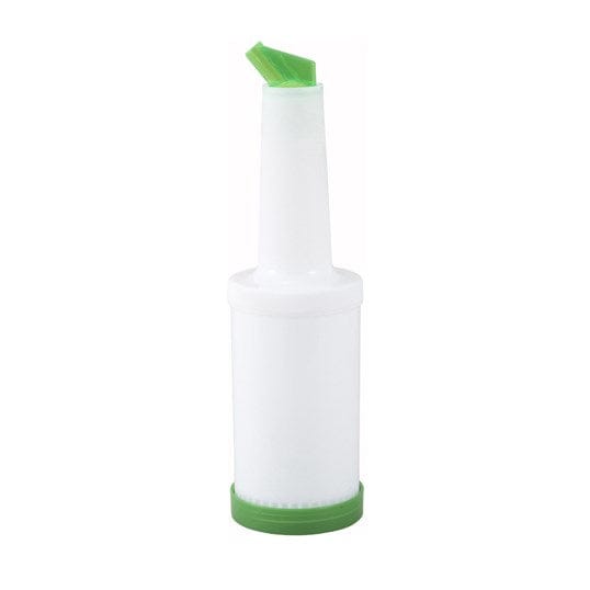 Winco Bar Supplies Each / Green Winco PPB-2G 2 Quart Liquor and Juice Pour Bottle with Green Spout and Lid | Denson CFE