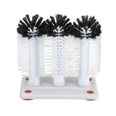 Winco Bar Supplies Each Winco GWB3 Plastic Base Three Brush Glass Washer for Efficient Glass Cleaning | Denson CFE