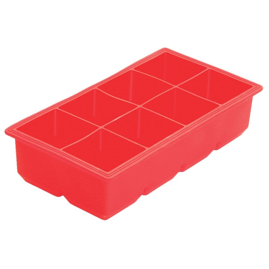 Winco Bar Supplies Each Winco ICCT-8R Silicone Ice Cube Tray with Eight 2-Inch Square Compartments | Denson CFE