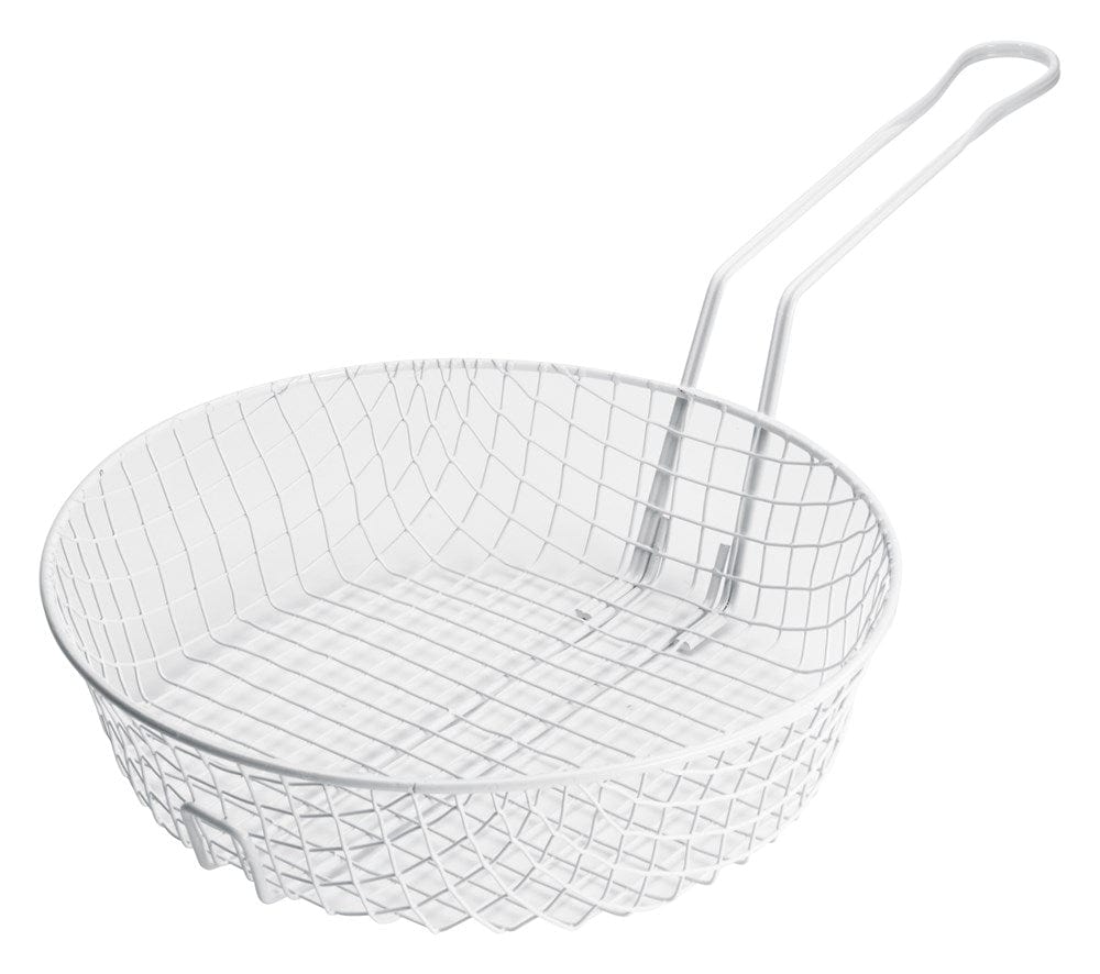 Winco Breading Basket Each Winco MSBW-12 12" Breading Basket, Coarse Mesh, White Plastic Coating