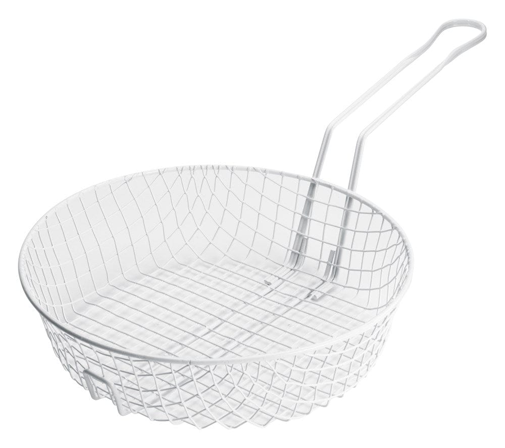 Winco Breading Basket Each Winco MSBW-12 Coarse Mesh Breading Basket 12 Inch Non Stick White Plastic Coating | Denson CFE