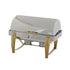 Winco Chafers & Buffetware Set Winco 101A Virtuoso 8 Quart Full Size Roll Top Chafer with Gold Accents | Denson CFE