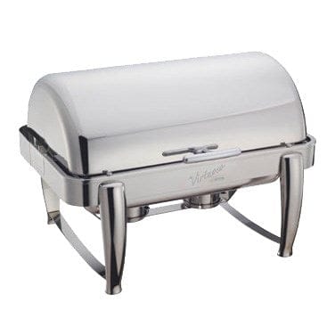 Winco Chafers & Buffetware Set Winco 101B Virtuoso 8 Quart Full Size Roll Top Chafer with Chrome Trim | Denson CFE