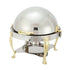 Winco Chafers & Buffetware Set Winco 308A Vintage Stainless Steel Round Chafer with Gold Accents 6 Quart | Denson CFE