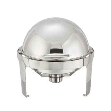 Winco Chafers & Buffetware Set Winco 602 Madison 6 Quart Stainless Steel Round Chafer with Roll Top | Denson CFE