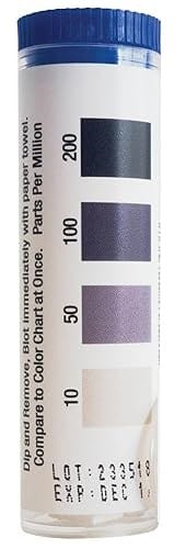 Winco Cleaning & Safety Pack of 100 Bar Maid DIS-303 Chlorine Test Strips - Easy-To-Read Color Chart | Denson CFE