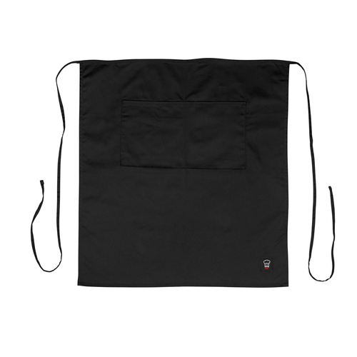 Winco Clothing & Textiles Each / Black Winco WA-3129BK SignatureChef Full Length Bistro Apron in Black with Pockets | Denson CFE