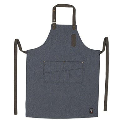 Winco Clothing & Textiles Each / Blue Winco BA-3327B SignatureChef Full-Length Blue Bib Apron with Multiple Pockets | Denson CFE