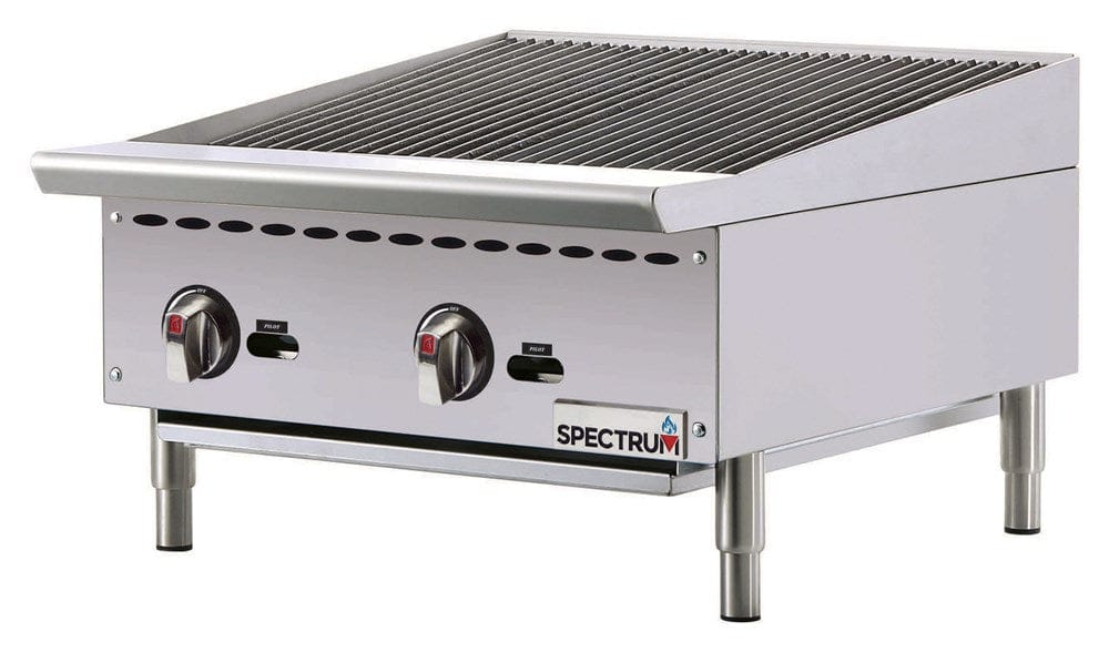 Winco Commercial Grills Set Winco NGCB-24R Stainless Steel 24 Inch Spectrum Countertop Gas Charbroiler 70000 BTU | Denson CFE