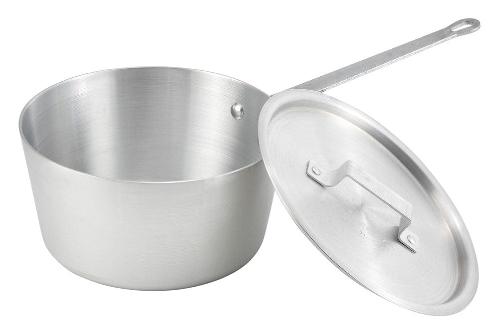 Winco Cookware Each Winco ASP-3 3-3/4 qt. Heavyweight Tapered Aluminum Sauce Pan