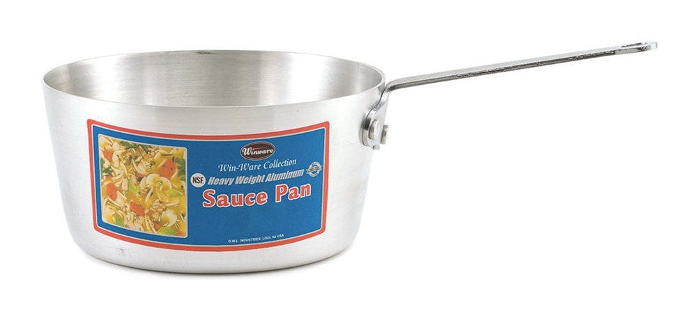 Winco Cookware Each Winco ASP-5 5 qt. Heavyweight Tapered Aluminum Sauce Pan