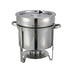 Winco Countertop Equipment Set Winco 211 Stainless Steel Soup Chafer 11 Quart Round with Cover and Fuel Holder | Denson CFE
