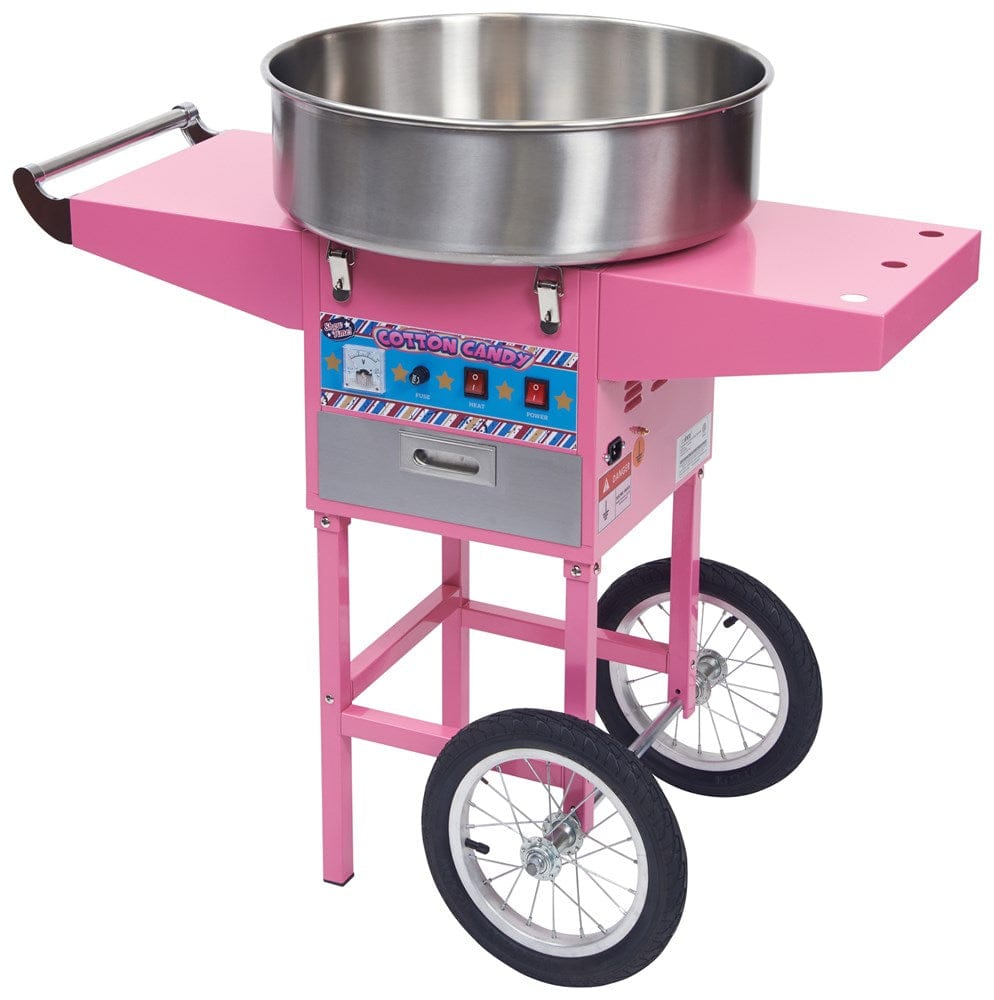 Winco Countertop Equipment Set Winco CCM-28M ShowTime Cotton Candy Machine with Stainless Steel Bowl and Cart 1080 Watts | Denson CFE