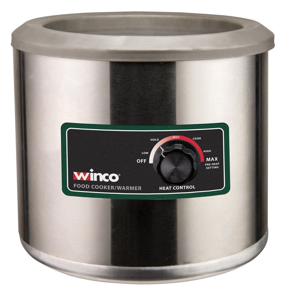 Winco Countertop Equipment Set Winco FW-7R500 Electric Food Warmer and Cooker 7 Quart Round Stainless Steel | Denson CFE
