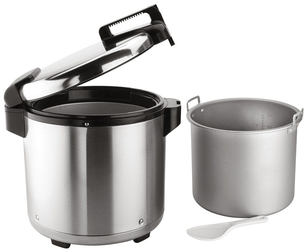 Winco Countertop Equipment Set Winco RW-S450 Electric Rice Warmer 100 Cup Capacity Stainless Steel Non-Stick Inner Pot | Denson CFE