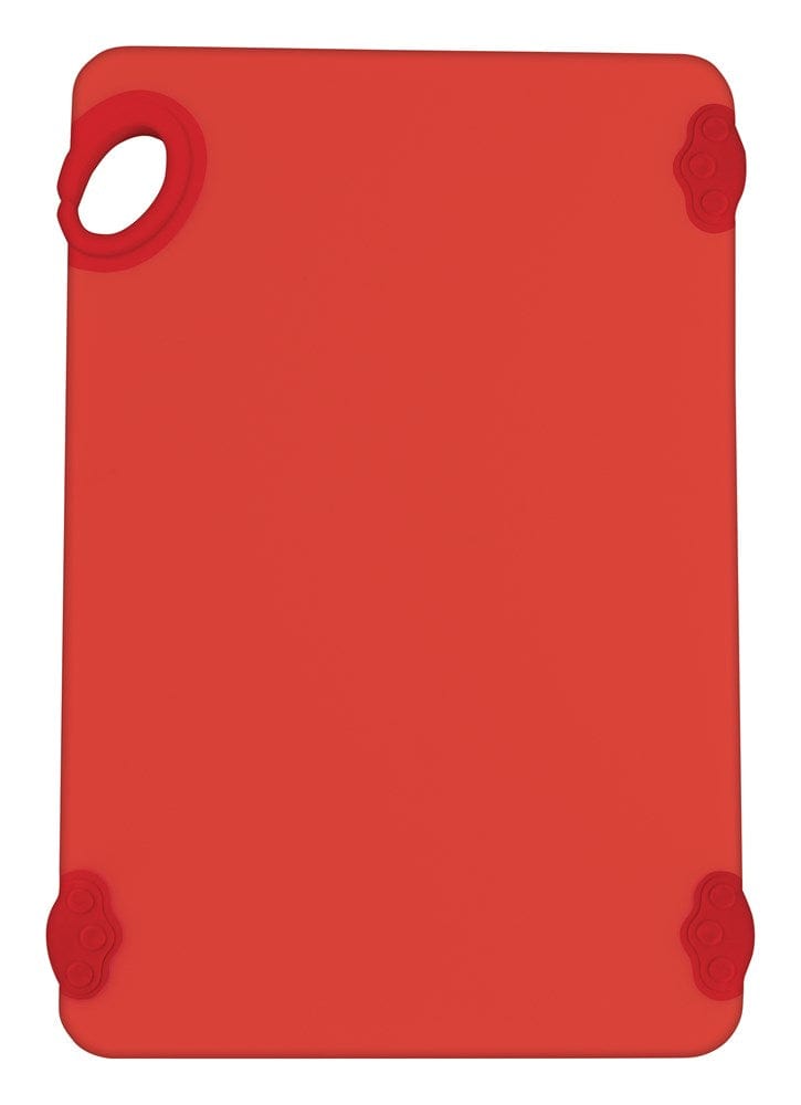 Winco Cutting Boards Each / Red Winco CBK-1218 StatikBoard 12x18 Cutting Board with Hook and Non-Slip Feet | Denson CFE