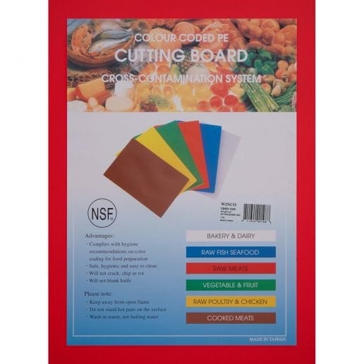 Winco Cutting Boards Each / Red Winco CBRD-1520 15 by 20 Red Polypropylene Plastic Cutting Board for Safe Food Preparation | Denson CFE