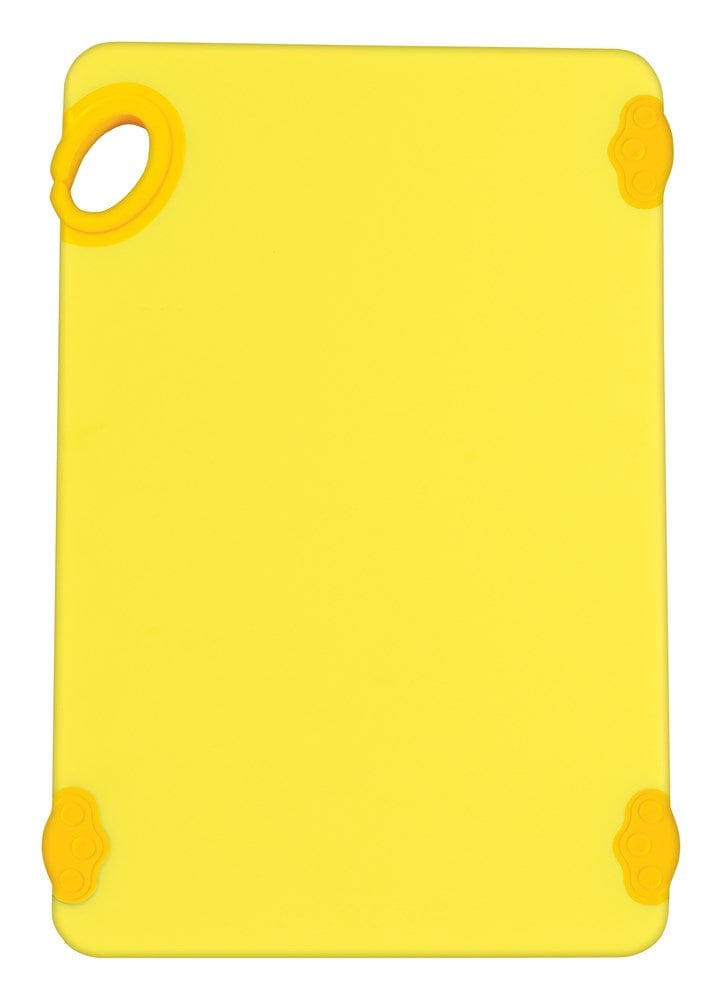 Winco Cutting Boards Each / Yellow Winco CBK-1218 StatikBoard 12x18 Cutting Board with Hook and Non-Slip Feet | Denson CFE