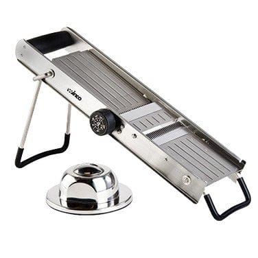 Winco Dice, Slice, Shred Set Winco MDL-18 Mandoline Slicer Set Stainless Steel with Built-in Blades and Handguard | Denson CFE
