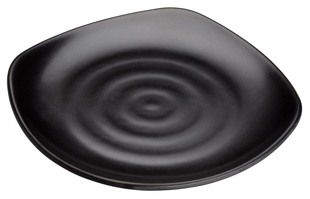 Winco Dinnerware Case / Melamine / Black Winco WDM013-302 Ardesia Rika 9.75 Inch Black Melamine Square Plate Set of 24 | Denson CFE
