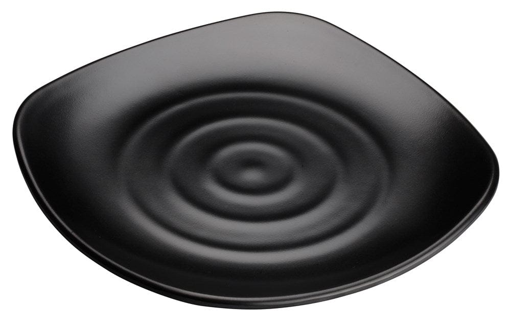 Winco Dinnerware Case / Melamine / Black Winco WDM013-304 Ardesia Rika 11-3/4 Inch Black Melamine Square Plate Pack of 24 | Denson CFE