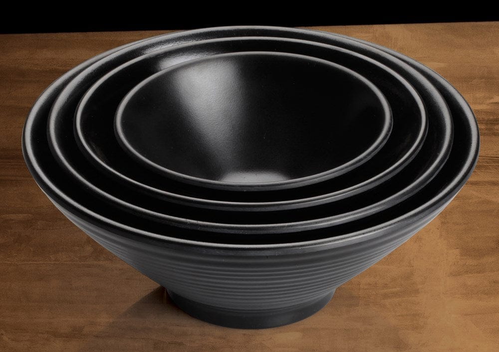 Winco Dinnerware Case / Melamine / Black Winco WDM014-304 Ardesia Togashi Black Melamine Bowl 9 Inch Diameter Break Resistant Dishwasher Safe 1.5 Quart | Denson CFE