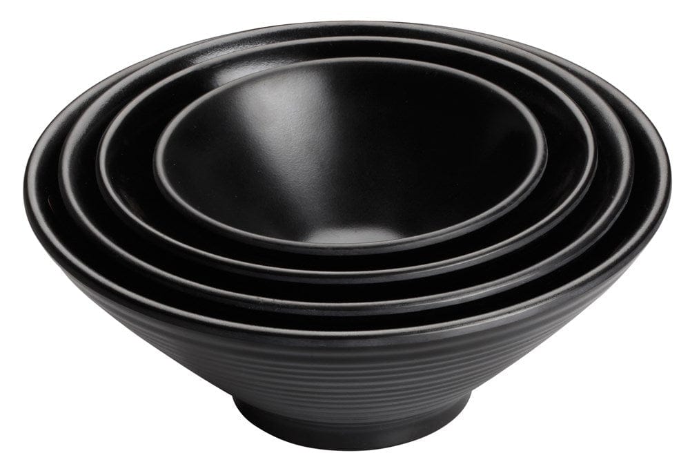 Winco Dinnerware Case / Melamine / Black Winco WDM014301 Ardesia Togashi Black Melamine Bowl 5.375 Inch Diameter 10 Ounce Set of 24 | Denson CFE