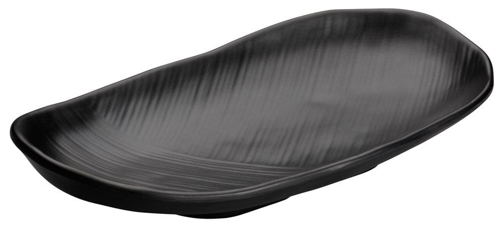 Winco Dinnerware Case / Melamine / Black Winco WDM016-301 Ardesia Konno Melamine Rectangular Plate Black 11-3/8 x 5-1/2 inches Pack of 24 | Denson CFE
