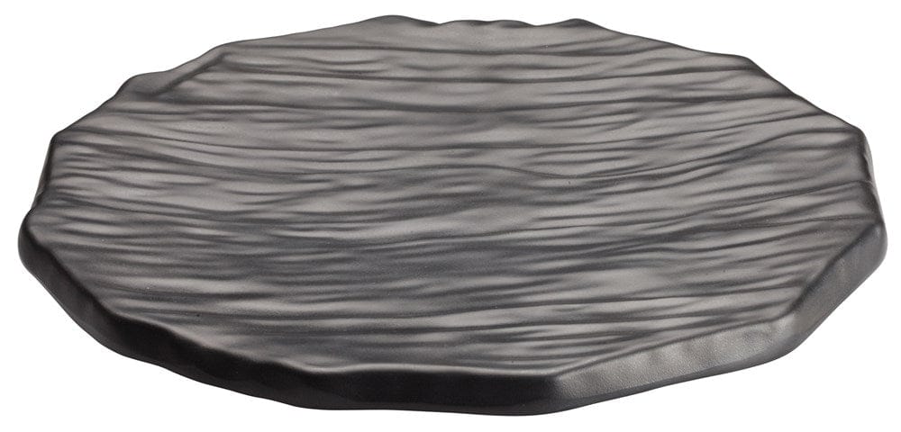 Winco Dinnerware Case / Melamine / Black Winco WDM019-301 Ardesia Kaori Melamine Round Platter 11.5 Inch Black Pack of 12 | Denson CFE