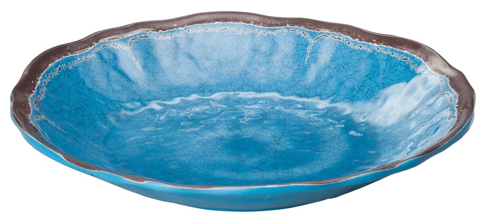 Winco Dinnerware Case / Melamine / Blue Winco WDM001-405 Ardesia Luzia Deep Blue Melamine Hammered Plate 9.625 Inch | Denson CFE
