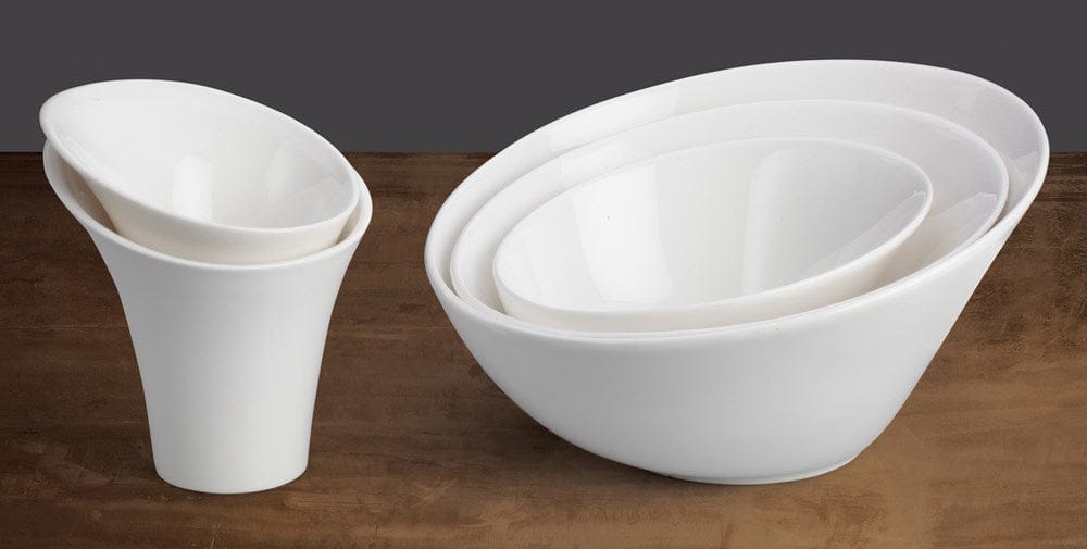 Winco Dinnerware Case / Porcelain / White Winco WDP003-204 Ardesia Rimini Porcelain Snack Cup 5 Inch Creamy White Set of 24 | Denson CFE