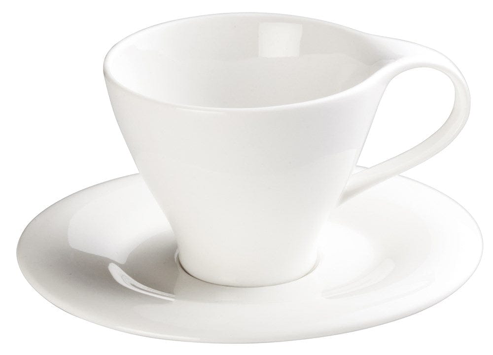 Winco Dinnerware Case / Porcelain / White Winco WDP004-215 Ardesia Ocea Creamy White Porcelain Oval Saucer 6-1/4 x 5-1/2 | Denson CFE