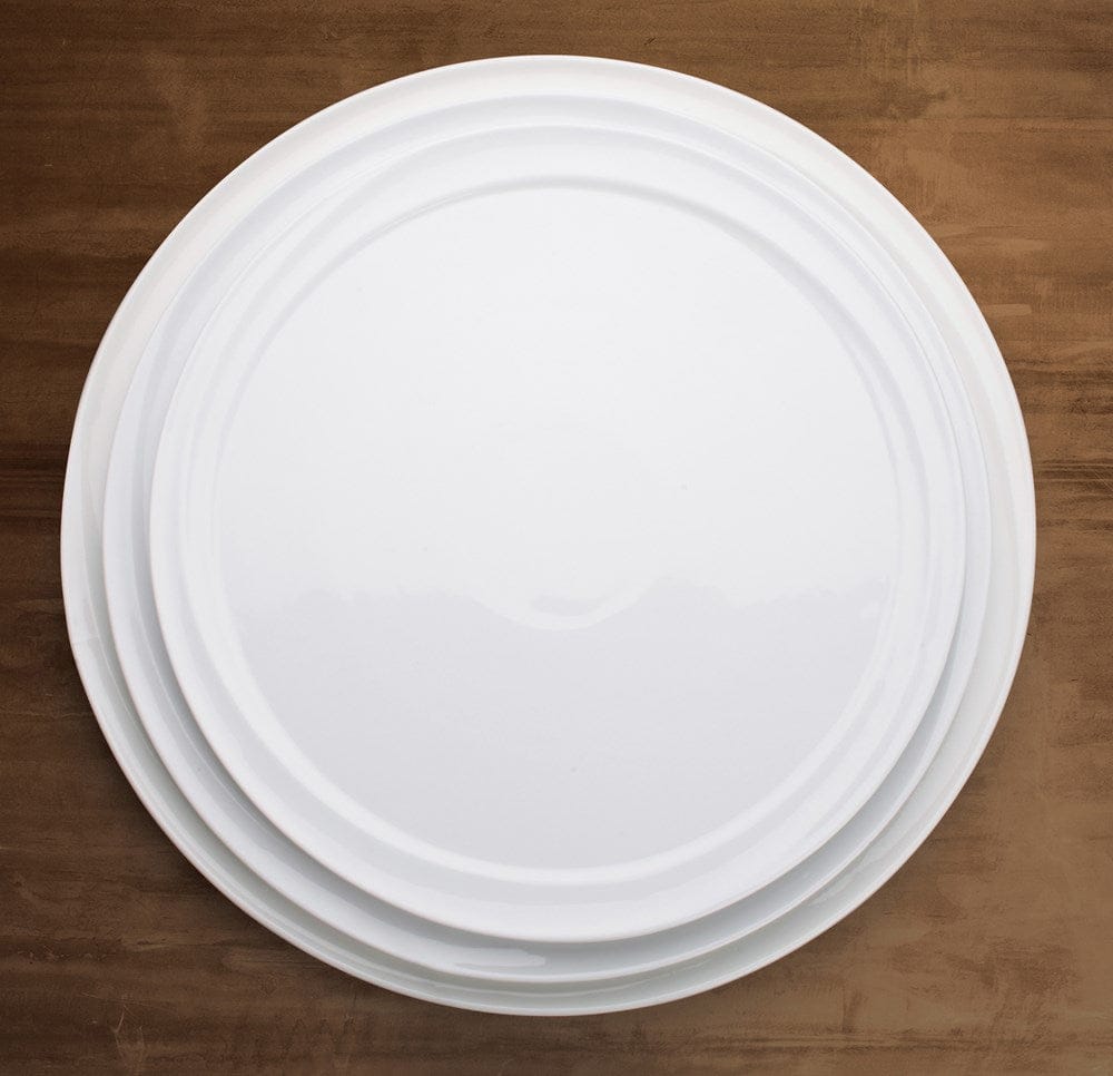 Winco Dinnerware Case / Porcelain / White Winco WDP007-103 Ardesia Mazarri Bright White Porcelain Round Platter 12 Inch | Denson CFE