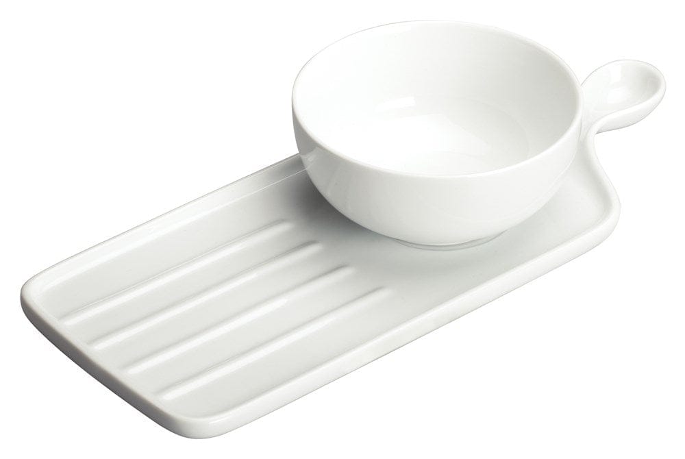 Winco Dinnerware Case / Porcelain / White Winco WDP016-103 Ardesia Newry Bright White Soup and Sandwich Set 11-5/8 x 4-3/4 inches | Denson CFE