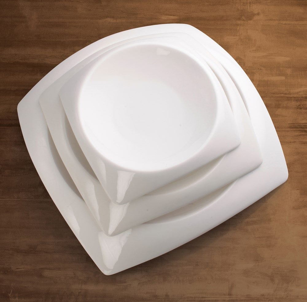 Winco Dinnerware Case / Porcelain Winco WDP005-103 Ardesia Carzola Square Deep Bowl 10 Inch 22 Ounce Bright White | Denson CFE