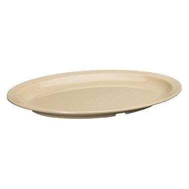 Winco Dinnerware Dozen / Melamine / Tan Winco MMPO-139 Melamine Oval Platter 13-1/8 x 9-1/2 Tan Heat Resistant Dishwasher Safe | Denson CFE