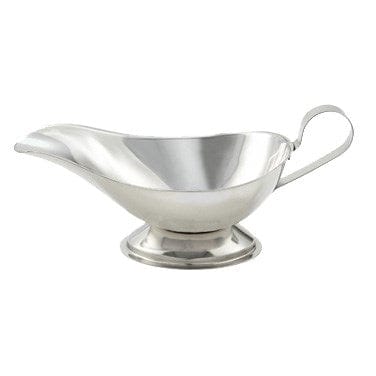 Winco Dinnerware Each Winco GBS-10 10 Ounce Stainless Steel Gravy Boat with Handle | Denson CFE