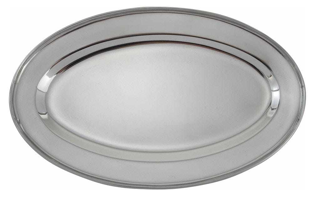 Winco Dinnerware Each Winco OPL12 Oval Stainless Steel Serving Platter 12 x 8.625 | Denson CFE