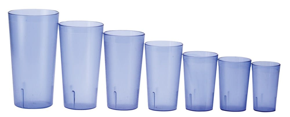 Winco Drinkware Dozen / Blue Winco PTP-32B 32 Ounce Blue Pebbled Plastic Tumblers 12-Pack | Denson CFE