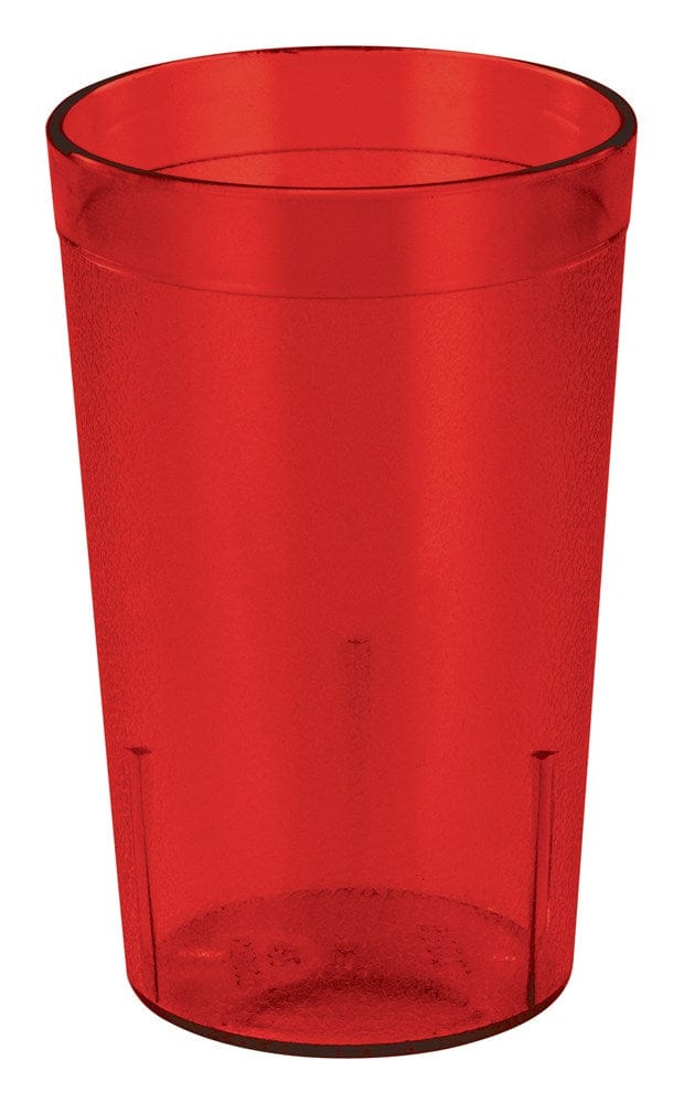 Winco Drinkware Dozen / Red Winco PTP-12R 12 Ounce Red Pebbled Plastic Tumblers 12-Pack | Denson CFE