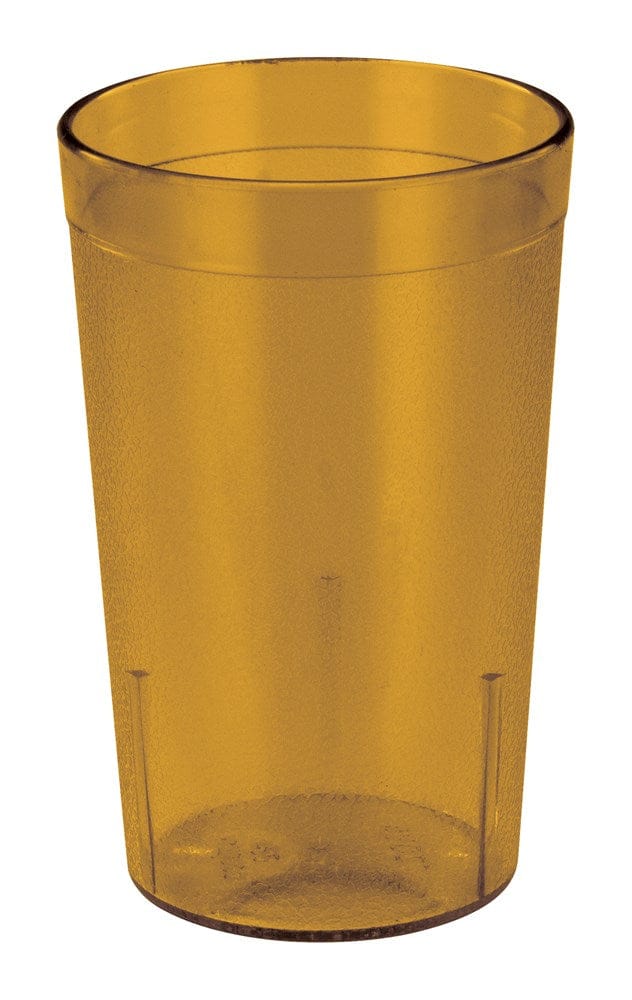 Winco Drinkware Dozen Winco PTP-08A 8 Ounce Amber Pebbled Plastic Tumbler 12 Pack | Denson CFE