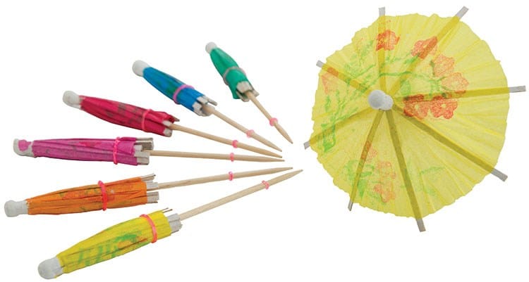 Winco Essentials Bag Winco PK-P4 Umbrella Parasol Picks Wood 3-15/16 Inch 144 Pieces per Bag | Denson CFE