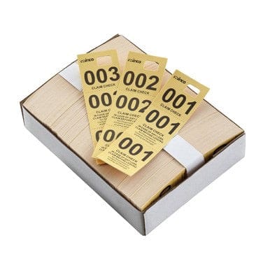 Winco Essentials Box / Yellow Winco CCK-5YL Yellow Coat Check Tickets 500 Pieces per Box | Denson CFE