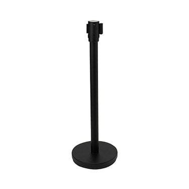 Winco Essentials Each / Black Winco CGS-38K 34 Inch Black Stanchion Post with 6.5 Foot Retractable Belt for Crowd Control | Denson CFE